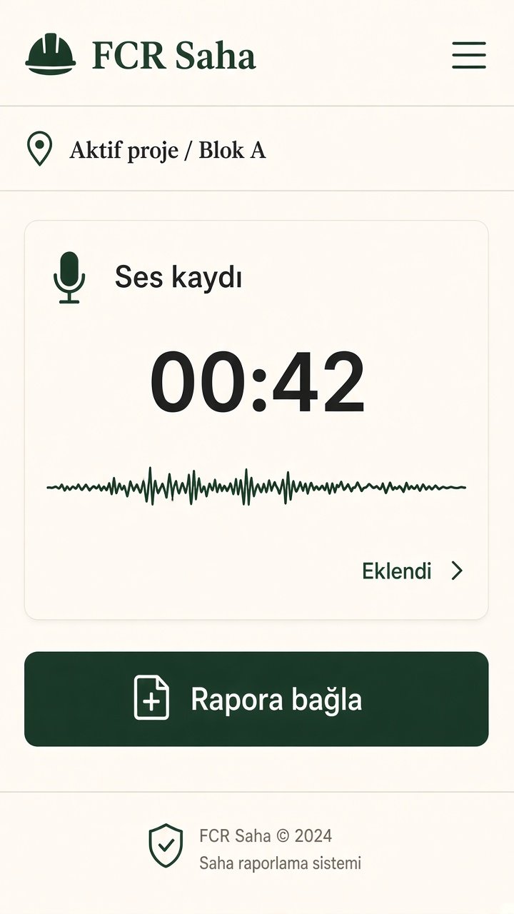 FCR Saha ses kaydı ekranı